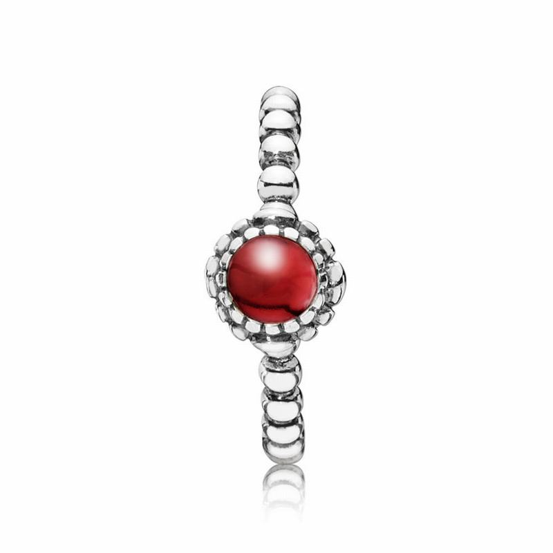 Pandora Australia Birthday Blooms Stackable Ring January - Sterling Silver | JUMPQK259